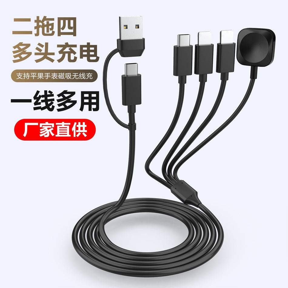 Multi-Head 2-to-4 Charging Cable – Type-C & Smartwatch