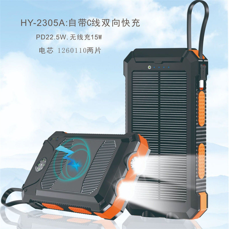 20000mAh Solar Power Bank Wireless Fast Charge Waterproof