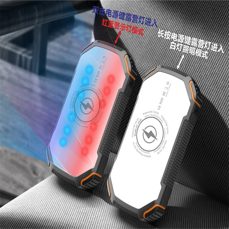 20000mAh Solar Power Bank Wireless Portable Fast Charge