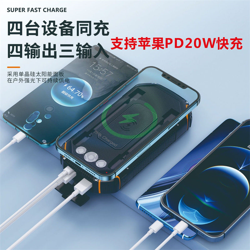 20000mAh Solar Power Bank PD Fast Wireless Waterproof