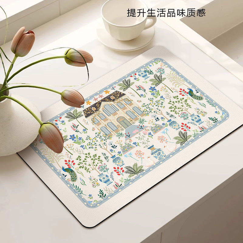 French Carmont Kitchen Soft Diatom Mud Drain Mat