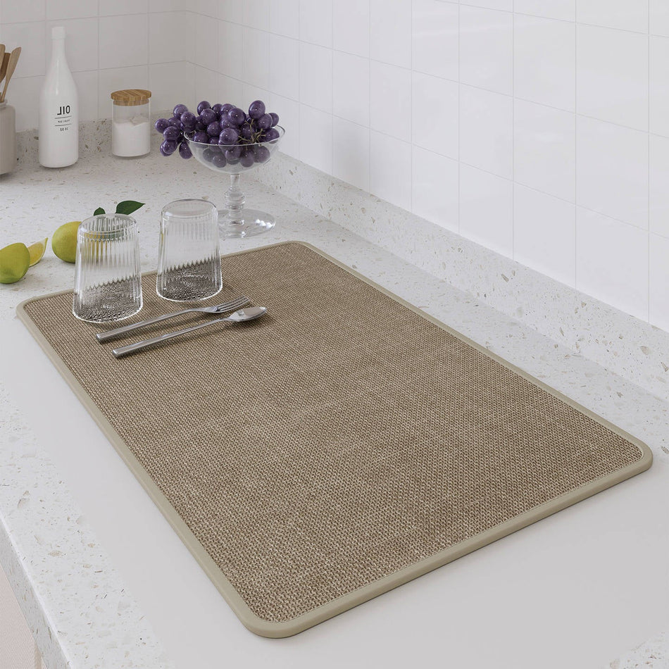 Imitation Linen Diatom Mud Kitchen & Bar Mat