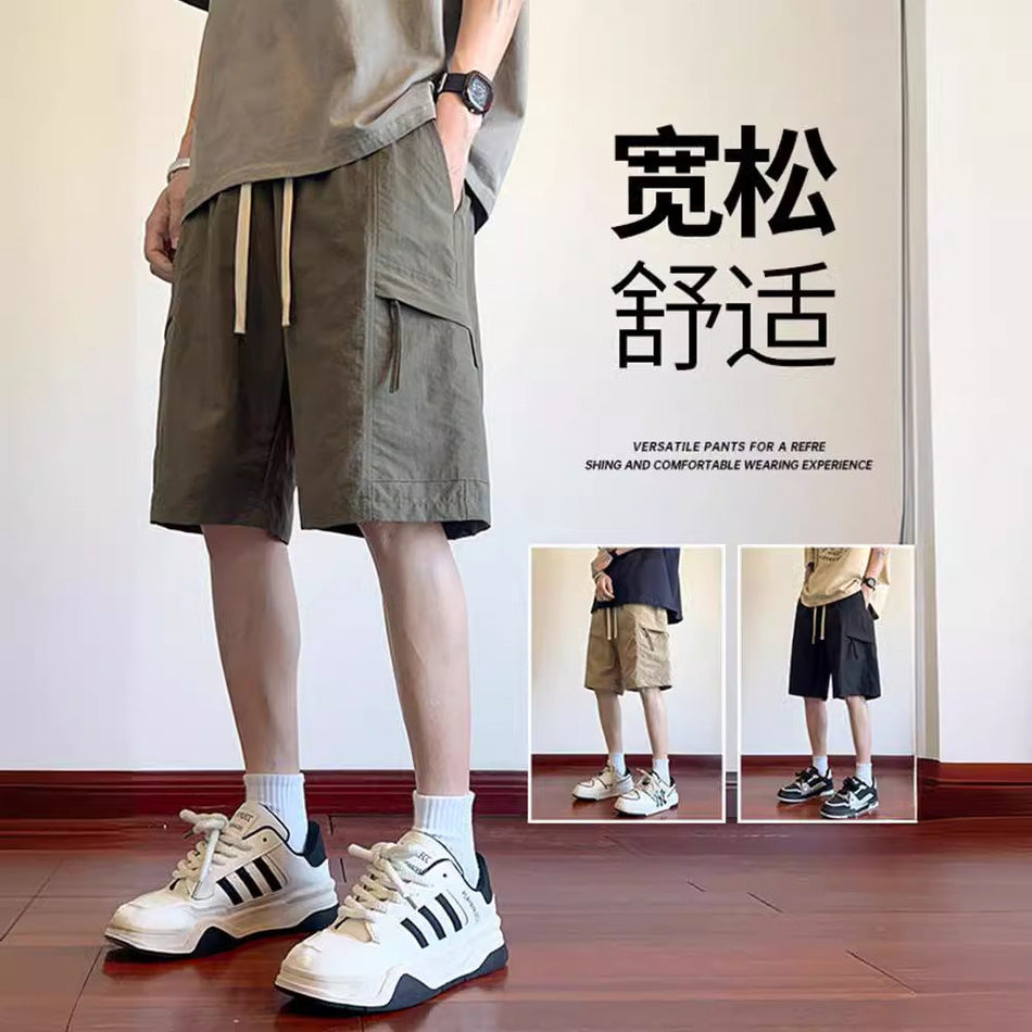 Men’s Ice Silk Quick-Dry Cargo Shorts