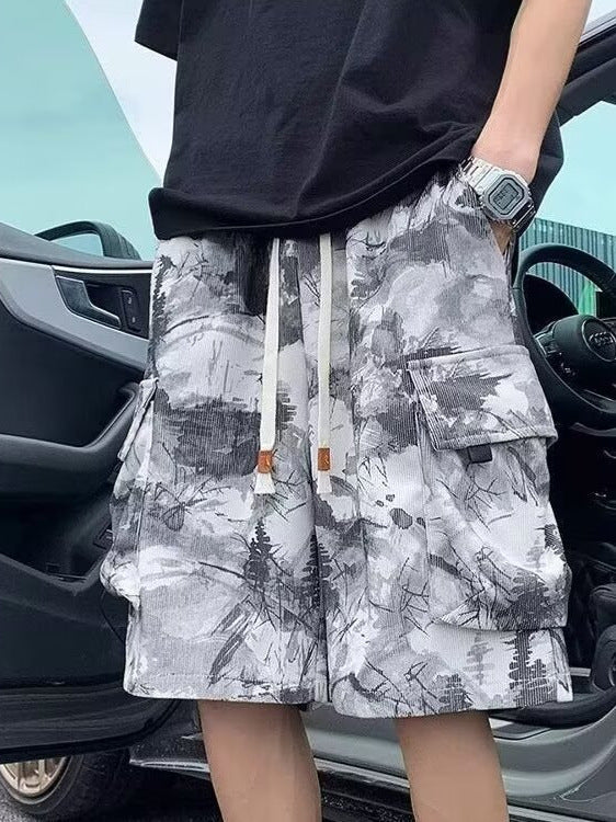 Men’s Tie-Dye Cargo Casual Shorts