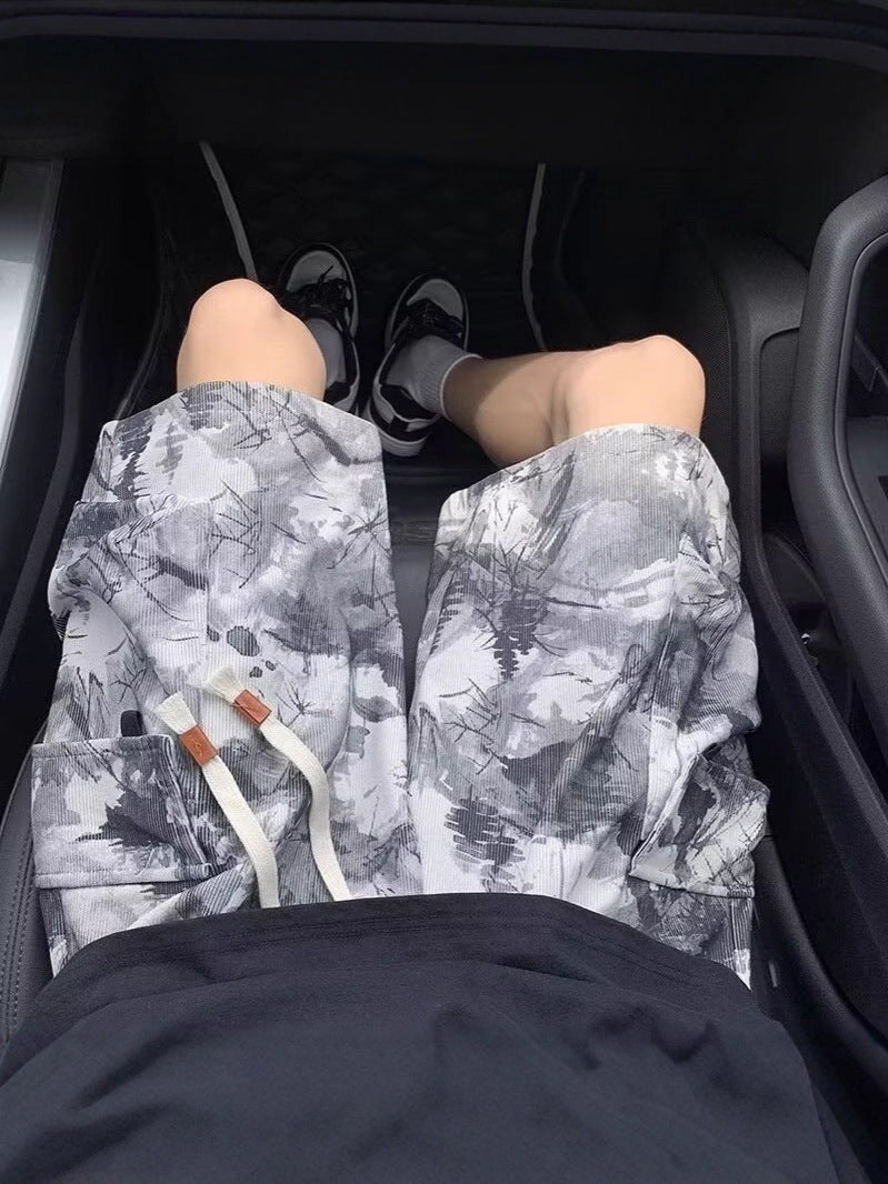 Men’s Tie-Dye Cargo Casual Shorts