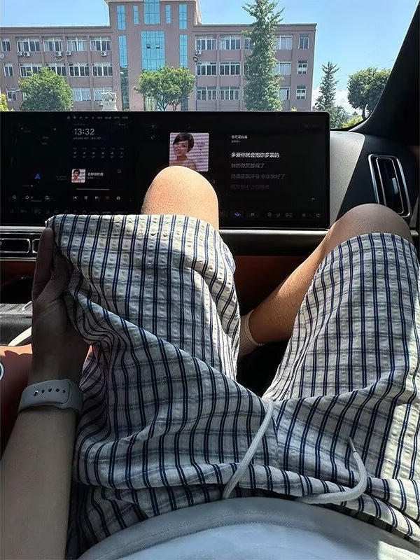 Men’s Plaid Patchwork Casual Summer Shorts