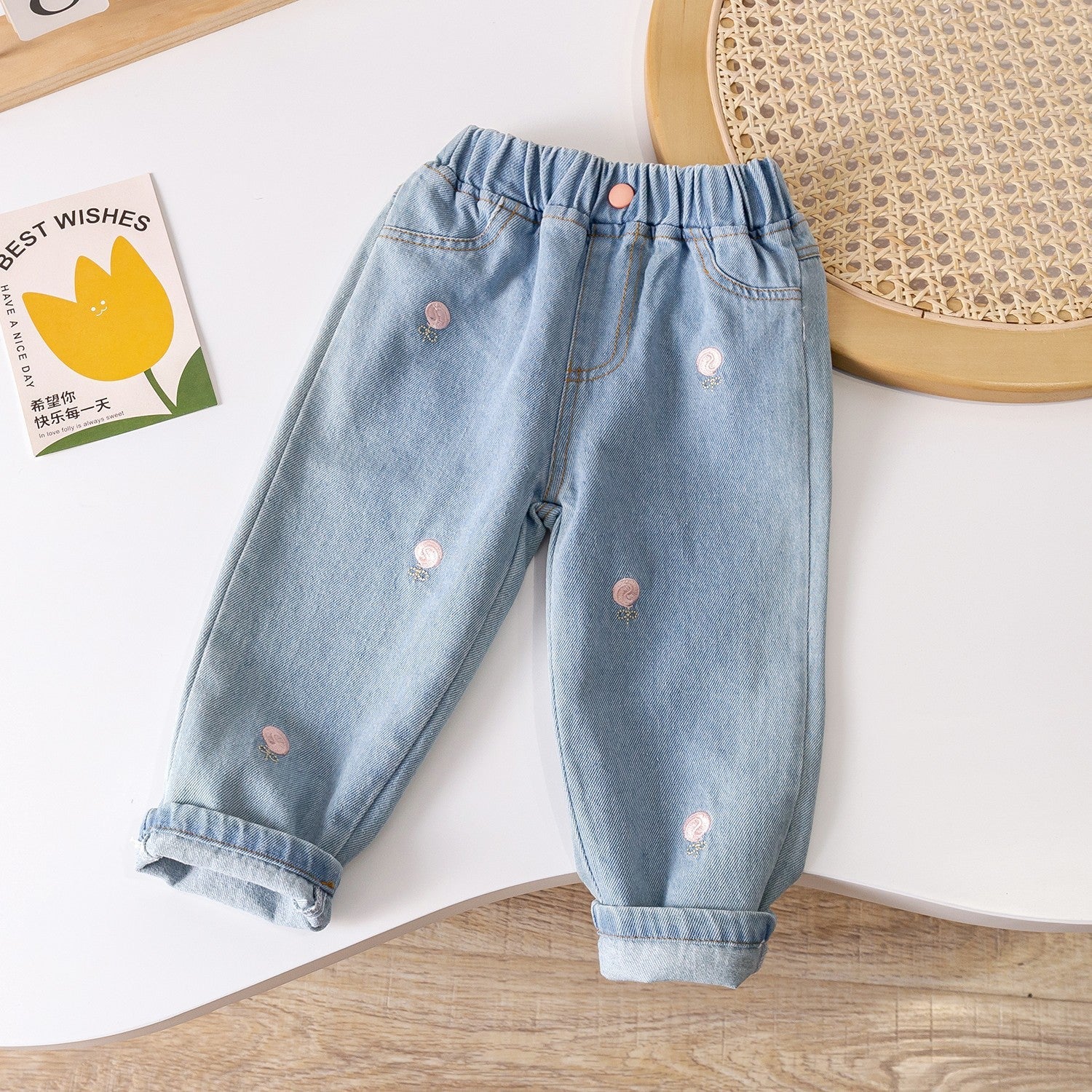 Girls Loose Straight Jeans Korean Style Casual Pants – Kids Fashion Nepal | Tudoholic