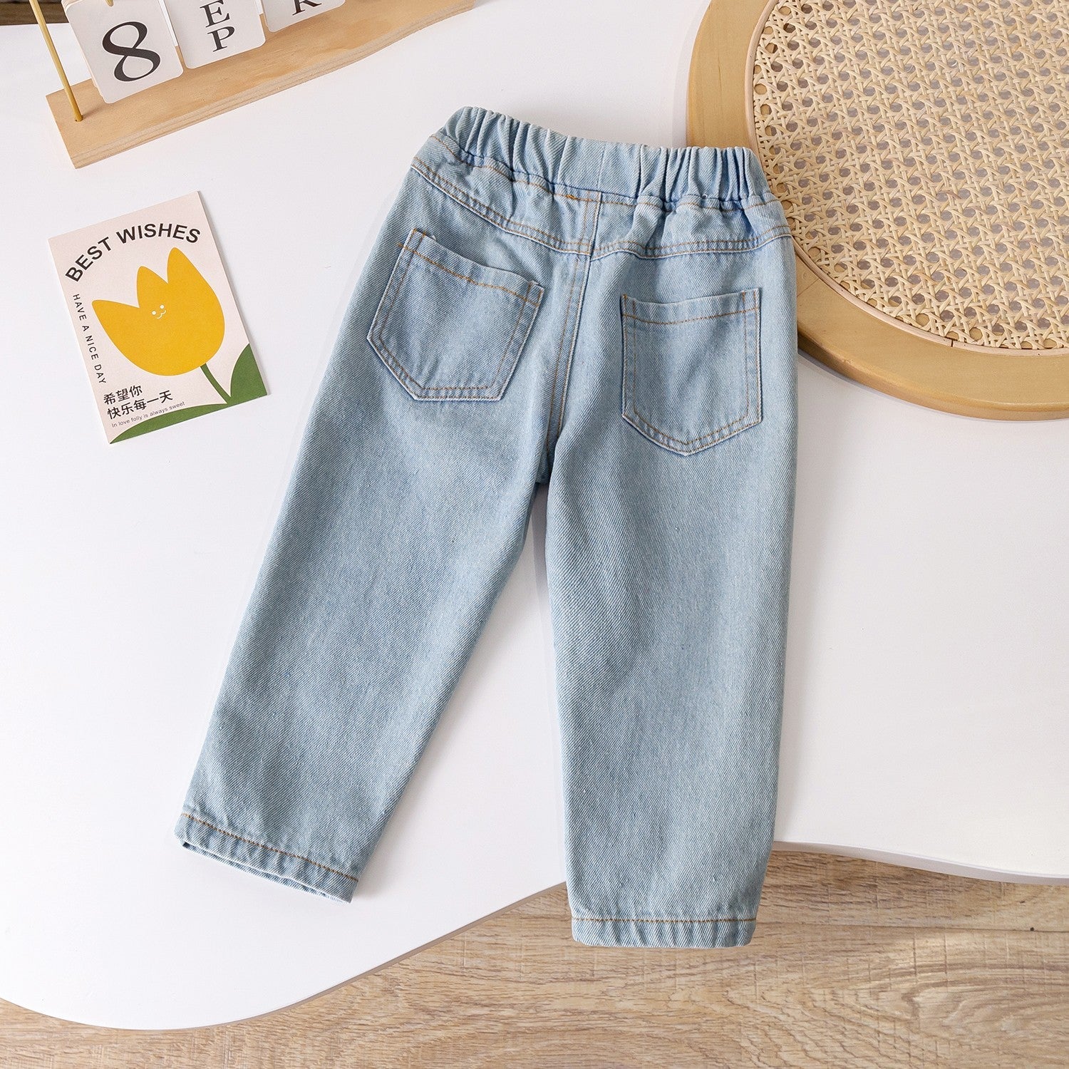 Girls Loose Straight Jeans Korean Style Casual Pants – Kids Fashion Nepal | Tudoholic