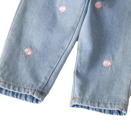 Girls Loose Straight Jeans Korean Style Casual Pants – Kids Fashion Nepal | Tudoholic