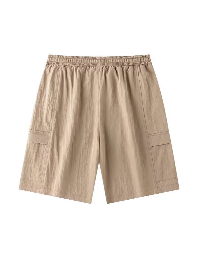 Men’s Quick-Dry Solid Color Loose Casual Shorts