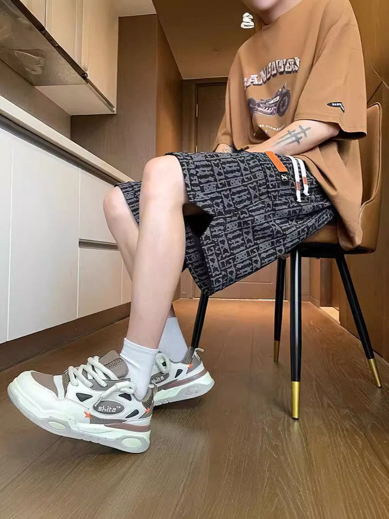 Men’s Full Print Cargo Basketball Shorts