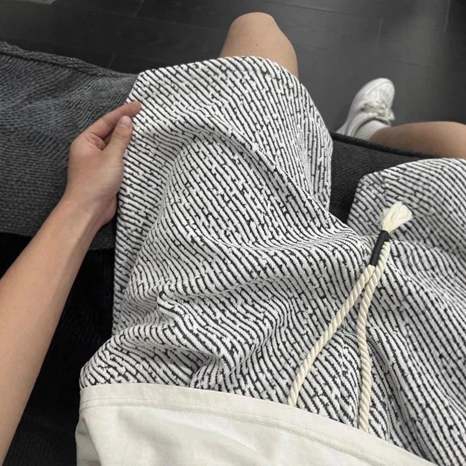 Men’s Tweed Zebra Pattern Casual Shorts