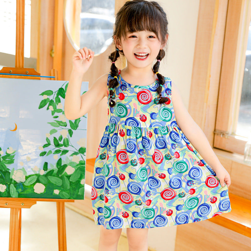 Girls Summer 2025 Floral Sling Cotton Silk Dress Skirt – Summer Kids Fashion Nepal | Tudoholic
