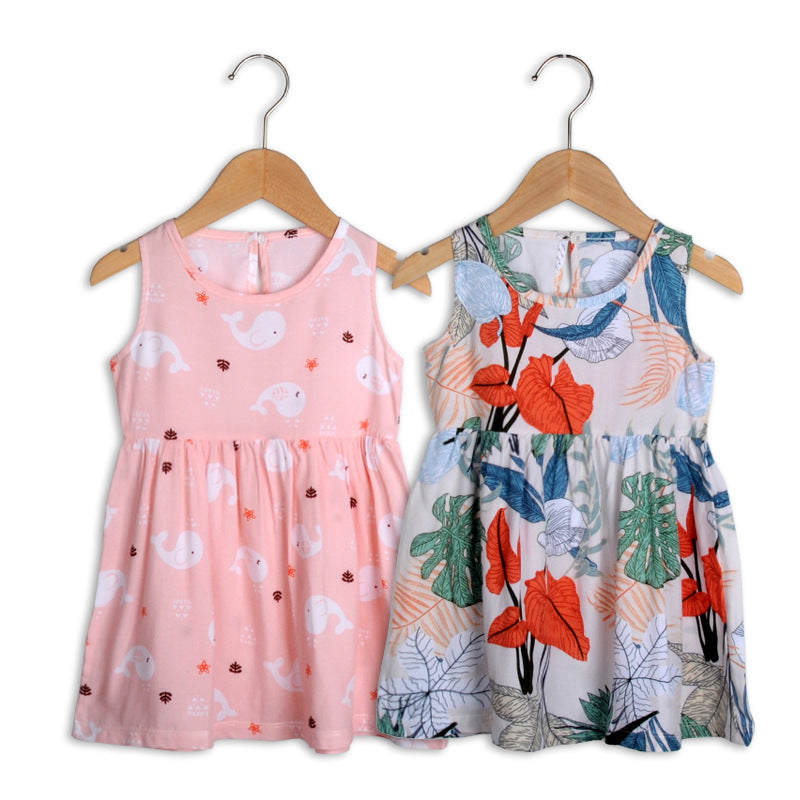Girls Summer 2025 Floral Sling Cotton Silk Dress Skirt – Summer Kids Fashion Nepal | Tudoholic