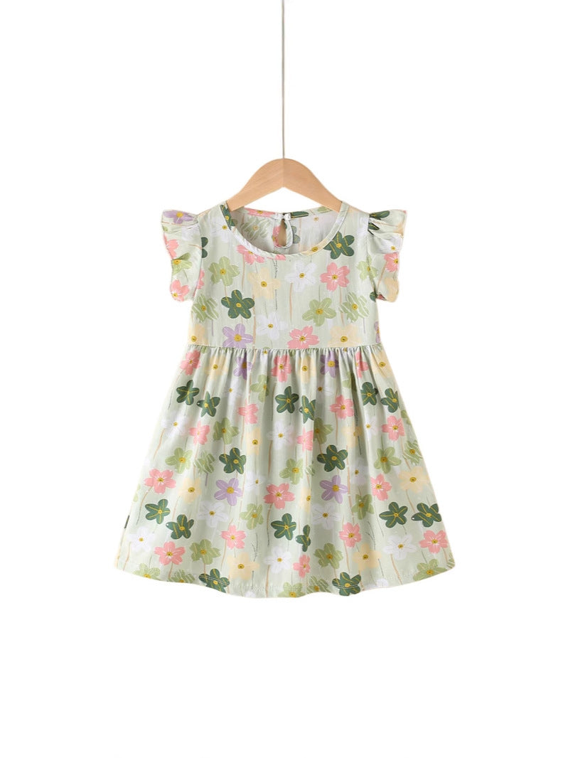 Girls Summer Floral Princess Dress Cotton Silk 2025 – Summer Kids Fashion Nepal | Tudoholic