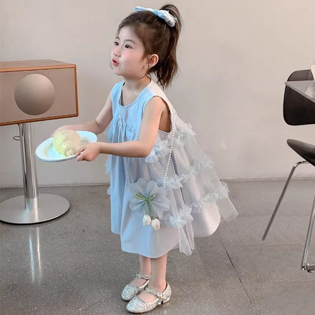 Girls Summer Princess Dress 2025 Baby Vest Dress – Summer Toddler Fashion Nepal | Tudoholic