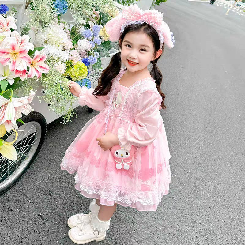 Girls Kuromi Lolita Princess Dress Autumn New Style – Spring Autumn Kids Fashion Nepal | Tudoholic