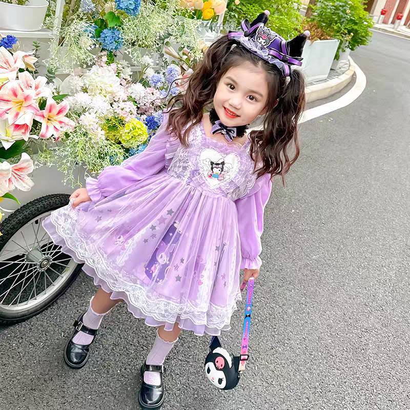 Girls Kuromi Lolita Princess Dress Autumn New Style – Spring Autumn Kids Fashion Nepal | Tudoholic