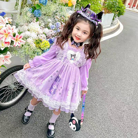 Girls Kuromi Lolita Princess Dress Autumn New Style – Spring Autumn Kids Fashion Nepal | Tudoholic