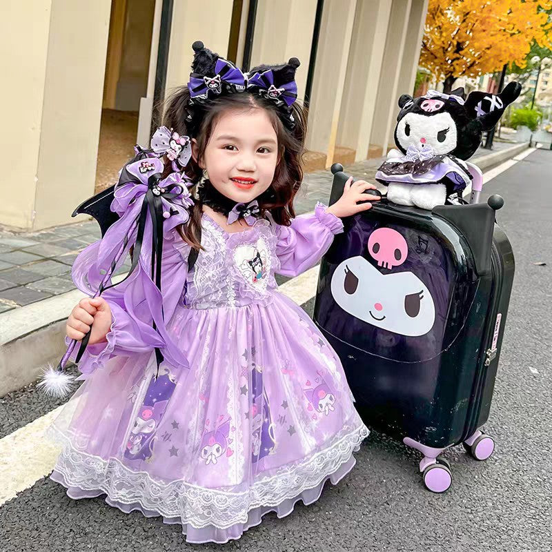 Girls Kuromi Lolita Princess Dress Autumn New Style – Spring Autumn Kids Fashion Nepal | Tudoholic