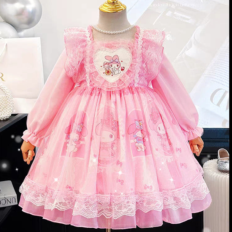 Girls Kuromi Lolita Princess Dress Autumn New Style – Spring Autumn Kids Fashion Nepal | Tudoholic