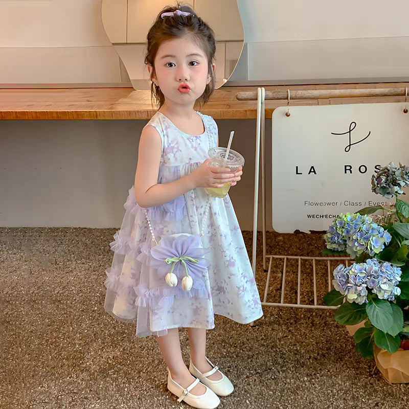 Girls Korean Floral Mesh Princess Dress Summer New – Summer Kids Fashion Nepal | Tudoholic
