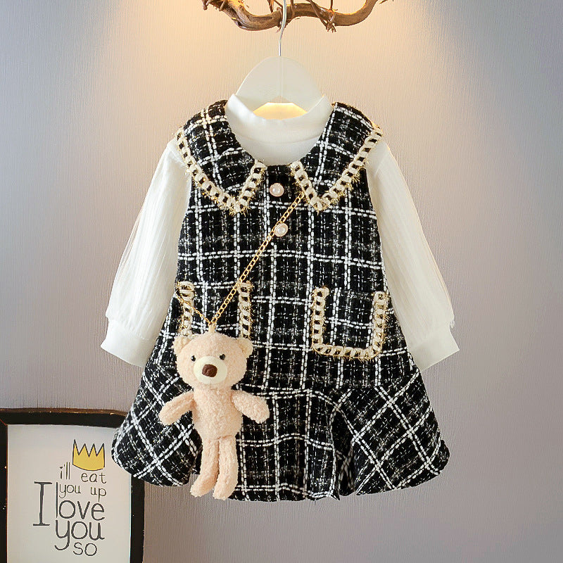 Girls Chanel Style Fleece Dress Two Piece Set Baby – Toddler Fashion Nepal | Tudoholic