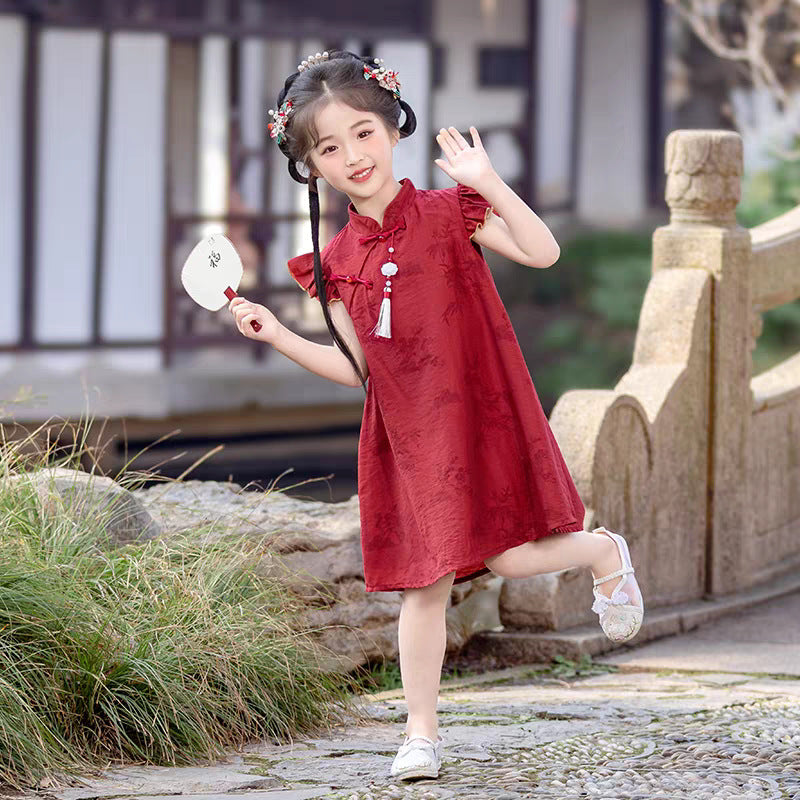 Girls Han Dynasty Cheongsam Princess Dress Summer – Summer Kids Fashion Nepal | Tudoholic