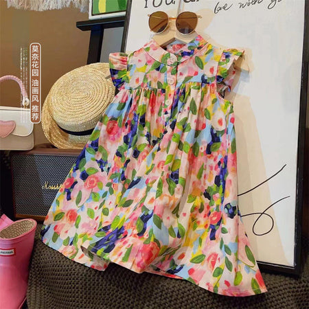 Girls Monet Garden Floral Princess Dress Summer 2024 – Summer Kids Fashion Nepal | Tudoholic