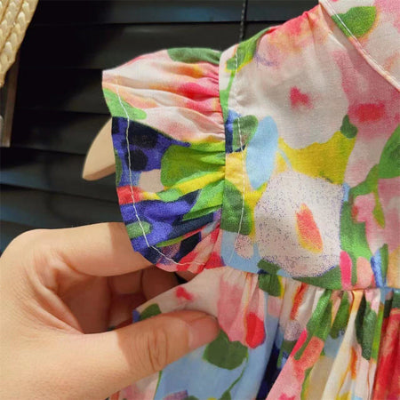 Girls Monet Garden Floral Princess Dress Summer 2024 – Summer Kids Fashion Nepal | Tudoholic