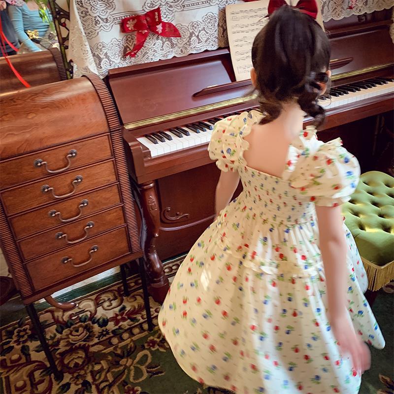 Girls Puff Sleeve Floral A-Line Dress Summer Fashion – Summer Kids Fashion Nepal | Tudoholic