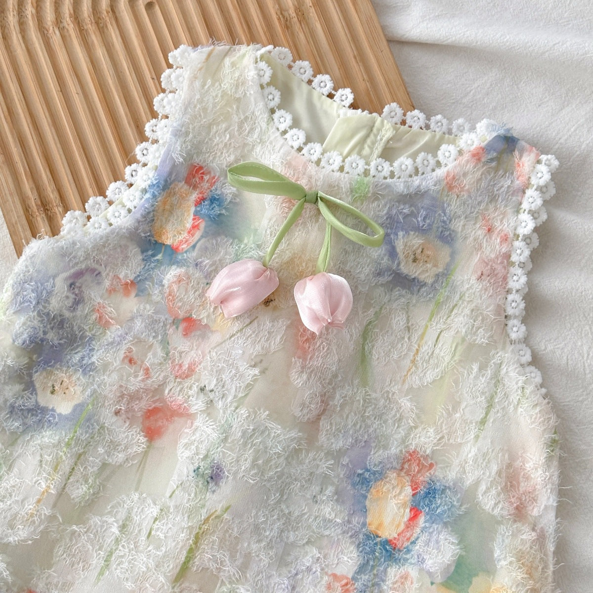 Girls Floral Vest Dress Summer Sleeveless Princess – Summer Kids Fashion Nepal | Tudoholic