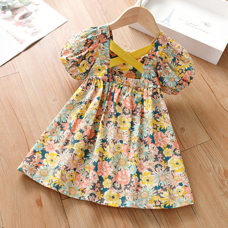 Girls Floral Cotton Princess Dress Summer Fashion – Summer Kids Fashion Nepal | Tudoholic