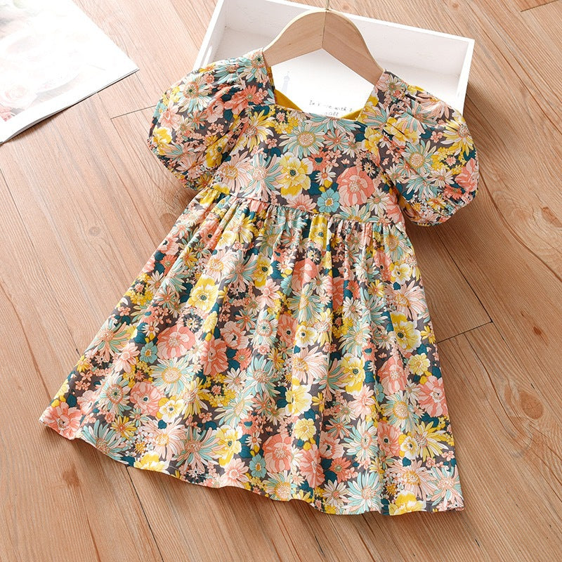 Girls Floral Cotton Princess Dress Summer Fashion – Summer Kids Fashion Nepal | Tudoholic
