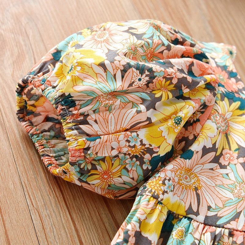 Girls Floral Cotton Princess Dress Summer Fashion – Summer Kids Fashion Nepal | Tudoholic