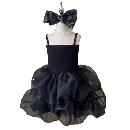 Girls Black Velvet Princess Dress Summer Han Fan – Summer Kids Fashion Nepal | Tudoholic
