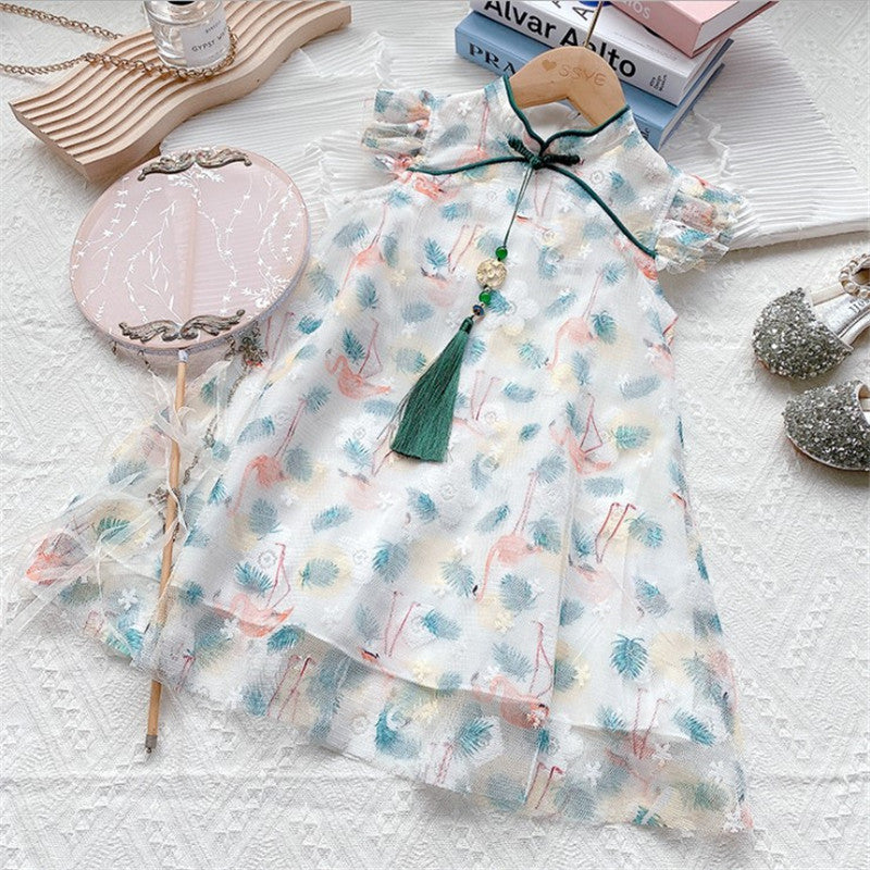 Girls Cheongsam Lace Dress Summer 2024 Fashion – Summer Kids Fashion Nepal | Tudoholic