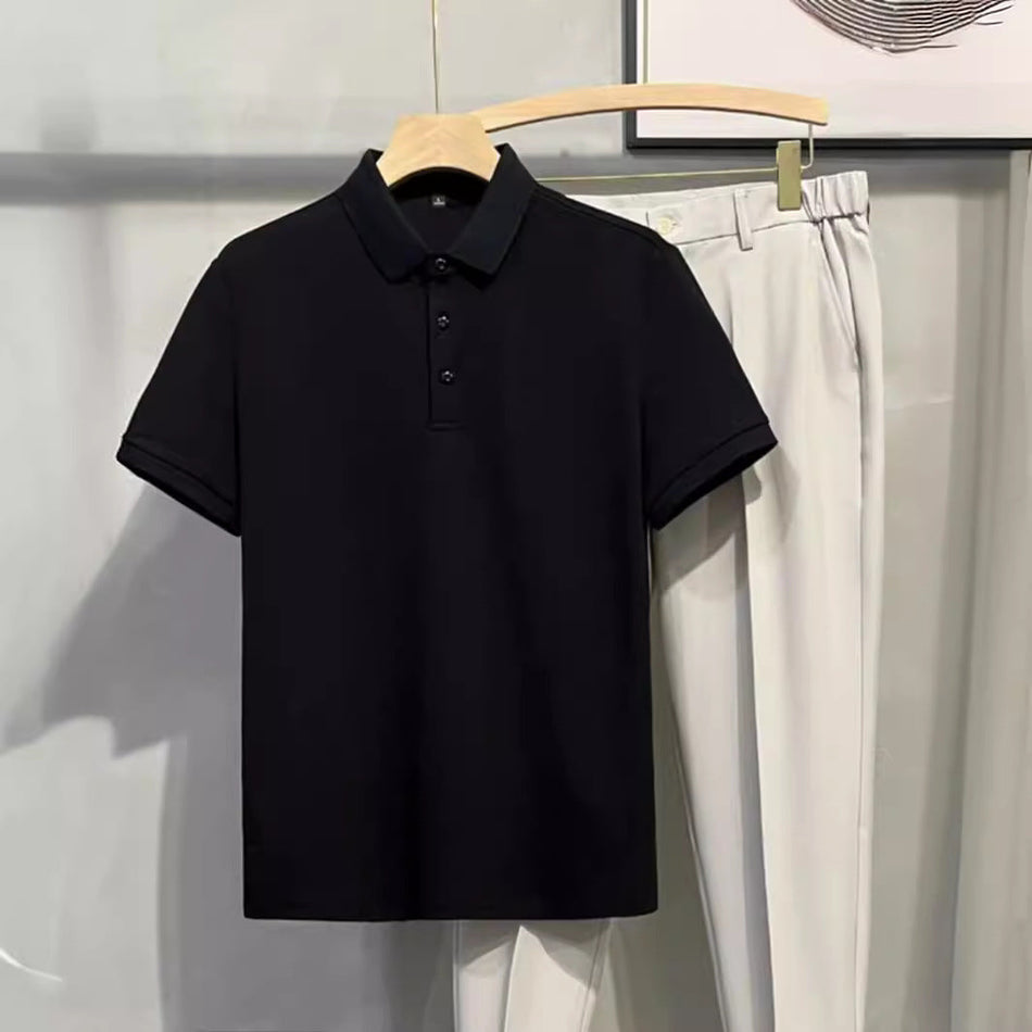 Men’s Solid Color Business Casual Polo Shirt 2025