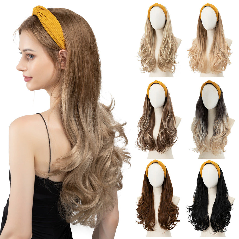 Women’s Headband Half Wig Long Curly Hair