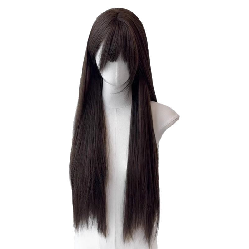 75cm Black Tea Lolita Long Straight Wig