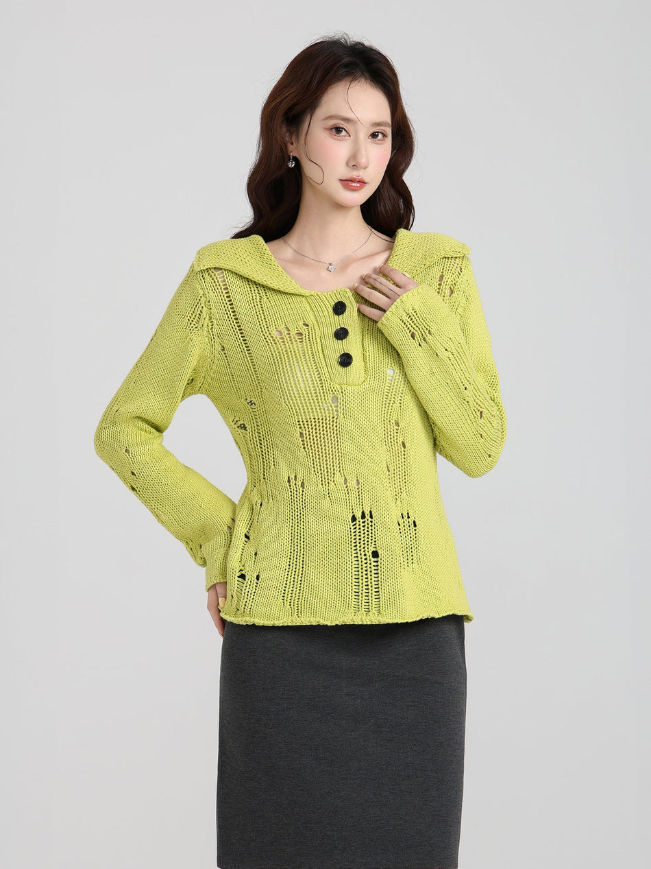 Women Green Asymmetrical Knit Cardigan Top