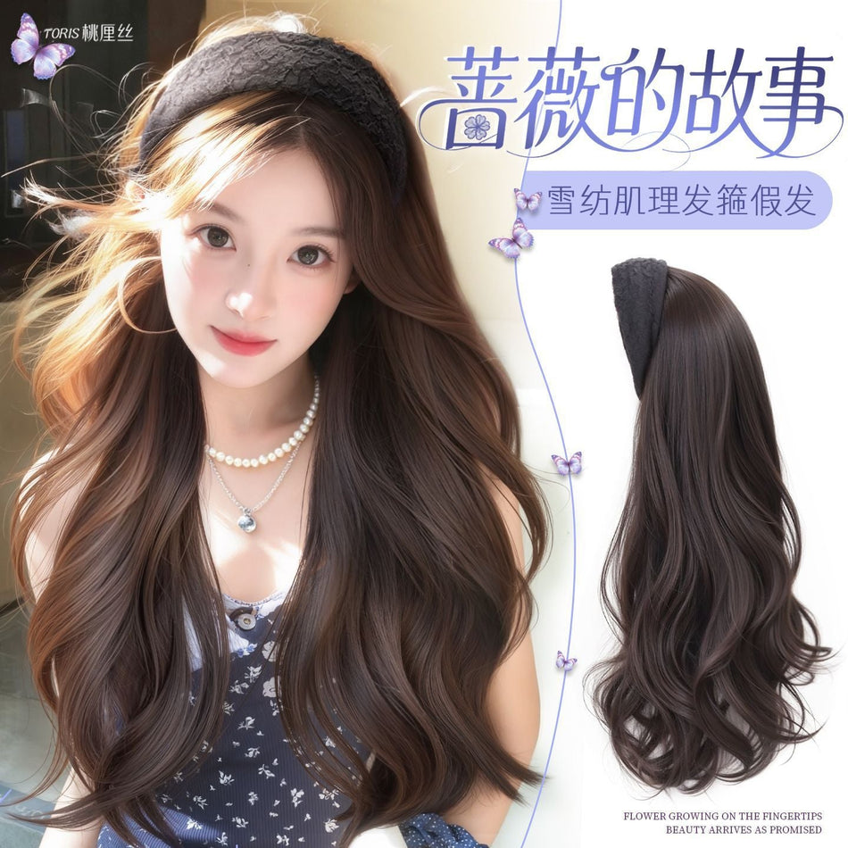 Women’s Headband Long Curly Wig Natural Style