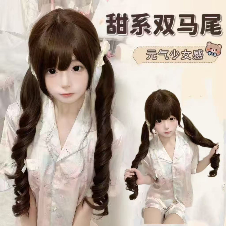 Lolita Double Ponytail Long Curly Wig