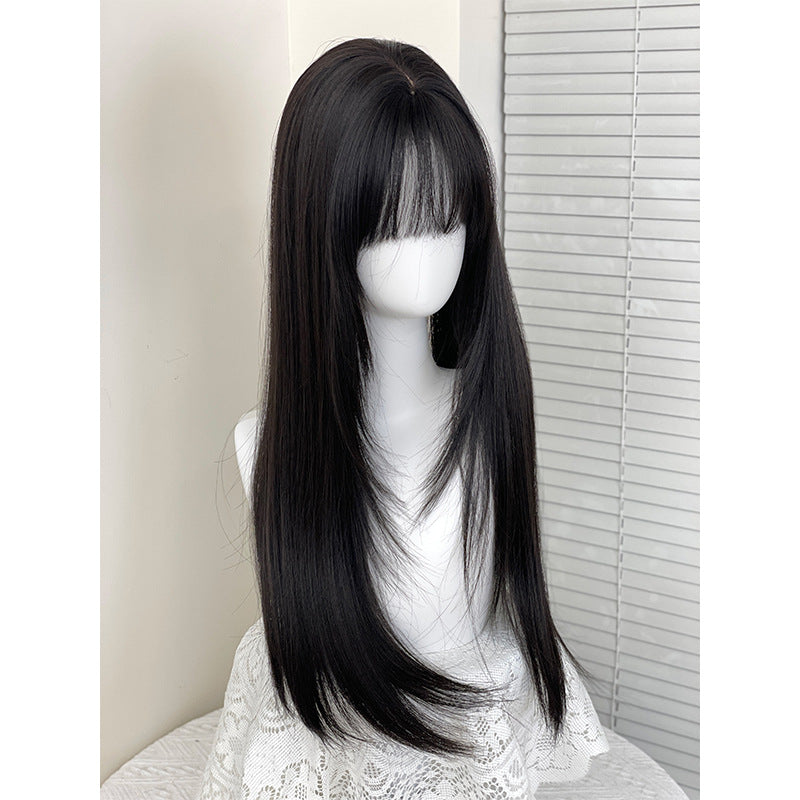 Women’s Long Straight White Full Head Wig