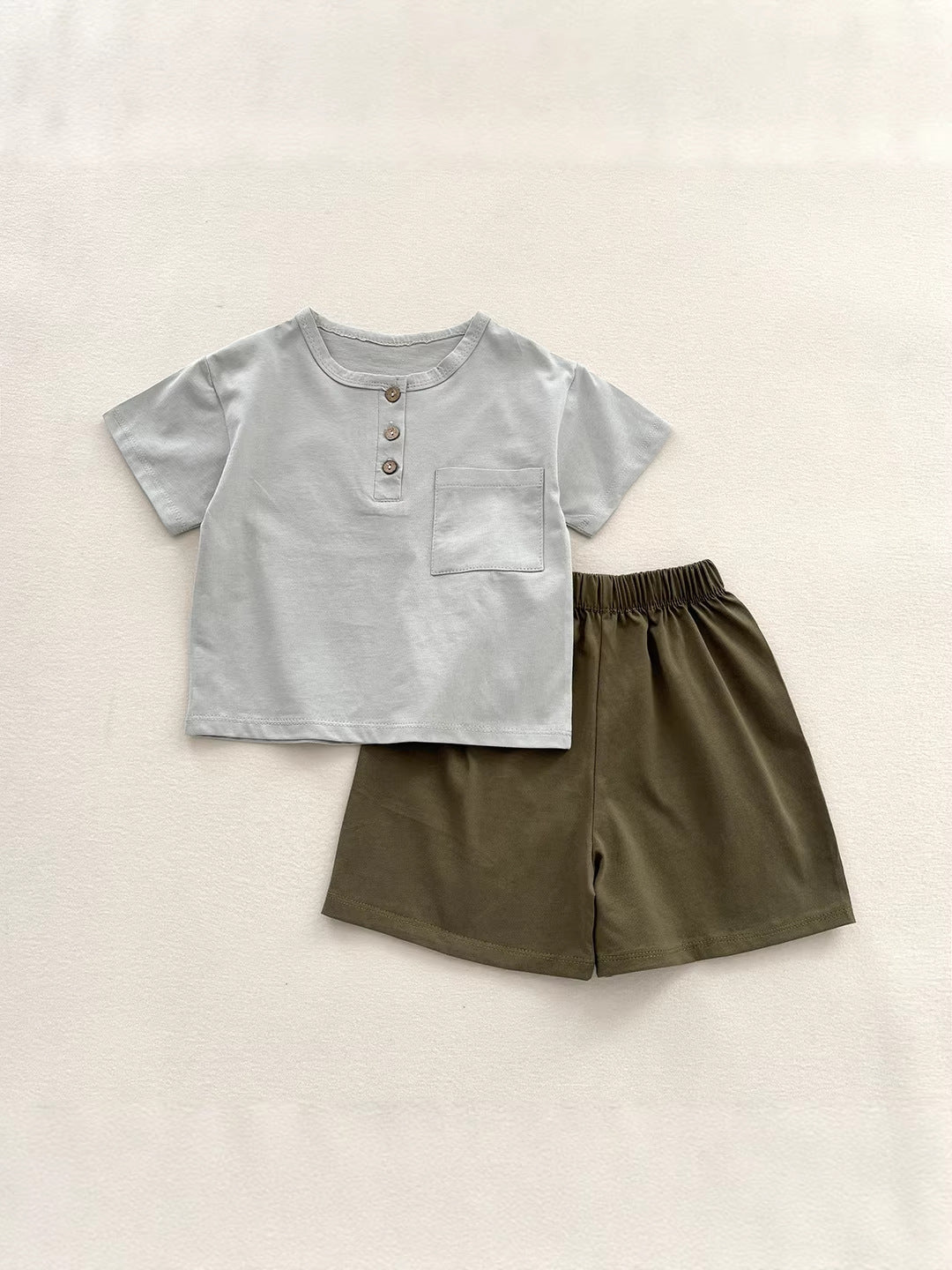 Summer Essential: Pure Cotton Boys’ Short-Sleeve Cardigan Suit – Summer Kids Fashion Nepal | Tudoholic