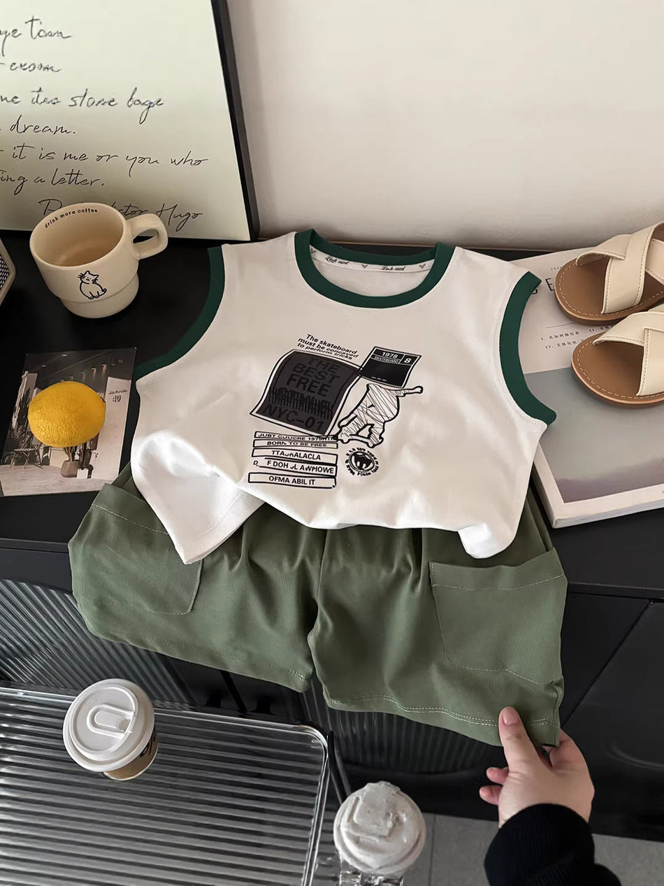 Premium Series: Striped Pure Cotton Vest & Shorts Suit – Kids Fashion Nepal | Tudoholic
