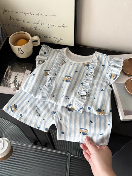 Summer Trend: Girls' Pure Cotton "Flying Sleeve" Suit – Summer Kids Fashion Nepal | Tudoholic