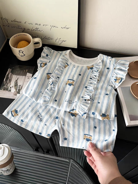 Summer Trend: Girls' Pure Cotton "Flying Sleeve" Suit – Summer Kids Fashion Nepal | Tudoholic