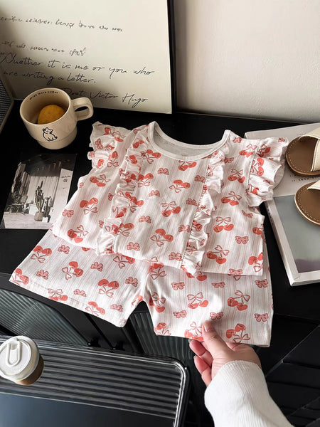 Summer Trend: Girls' Pure Cotton "Flying Sleeve" Suit – Summer Kids Fashion Nepal | Tudoholic