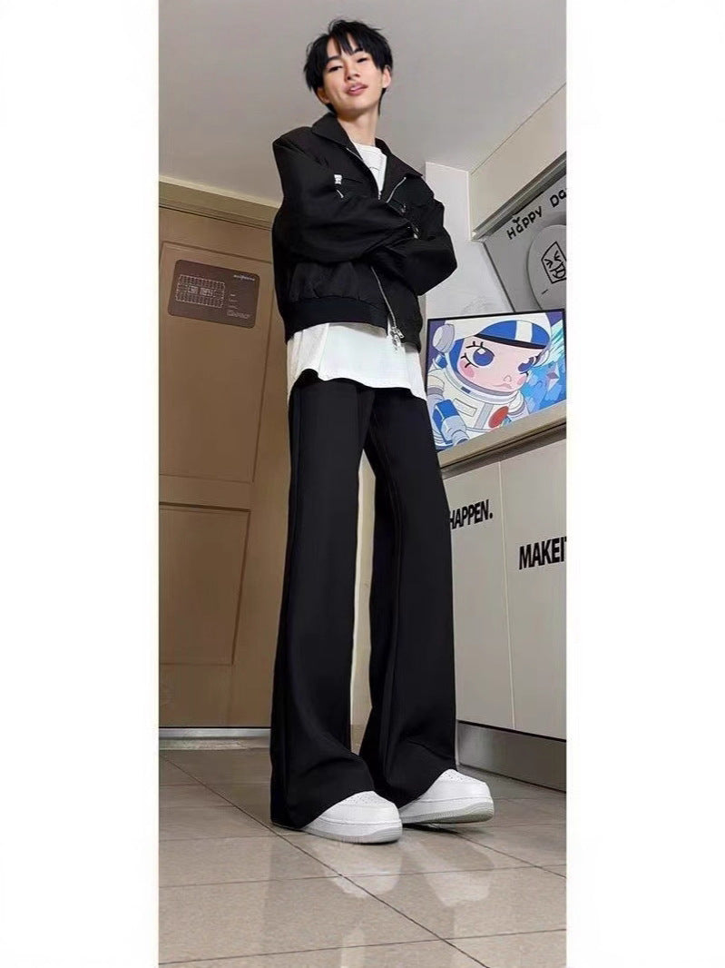 Men’s Black Cleanfit Flared Casual Pants